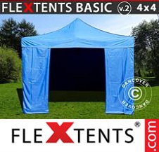 Namiot Ekspresowy FleXtents Basic 4x4m Blu, incl. 4 fianchi