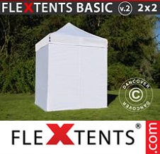 Namiot Ekspresowy FleXtents Basic 2x2m Bianco, inclusi 4 fianchi