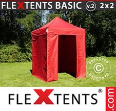 Namiot Ekspresowy FleXtents Basic 2x2m Rosso, inclusi 4 fianchi