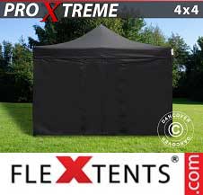Namiot Ekspresowy FleXtents Pro Xtreme 4x4m Czarny, mq 4 ściany boczne