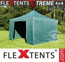 Namiot Ekspresowy FleXtents Pro Xtreme 4x4m Zielony, mq 4 ściany boczne