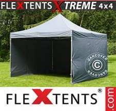 Namiot Ekspresowy FleXtents Pro Xtreme 4x4m Szary, mq 4 ściany boczne