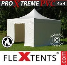 Namiot Ekspresowy FleXtents Pro Xtreme 4x4m, Biały 4 ściany boczne