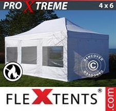 Namiot Ekspresowy FleXtents Pro Xtreme 4x6m Biały, Ogniotrwale, mq 4 ściany