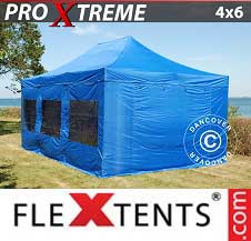 Namiot Ekspresowy FleXtents Pro Xtreme 4x6m Niebieski, mq 8 ściany boczne