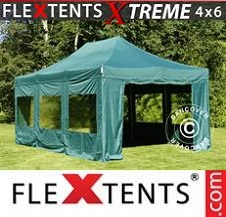 Namiot Ekspresowy FleXtents Pro Xtreme 4x6m Zielony, mq 8 ściany boczne