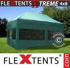 Namiot Ekspresowy FleXtents Pro Xtreme 4x8m Zielony, mq 6 ściany boczne