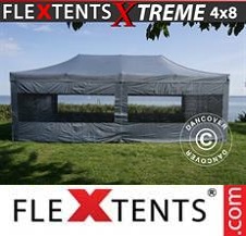Namiot Ekspresowy FleXtents Pro Xtreme 4x8m Szary, mq 6 ściany boczne