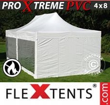 Namiot Ekspresowy FleXtents Pro Xtreme 4x8m Biały, 6 ściany boczne