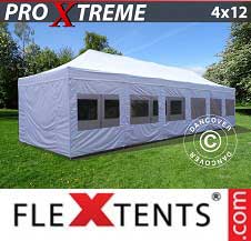 Namiot Ekspresowy FleXtents Pro Xtreme 4x12m Biały, mq ściany boczne
