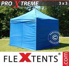 Namiot Ekspresowy FleXtents Pro Xtreme 3x3m Niebieski, mq 4 ściany boczne
